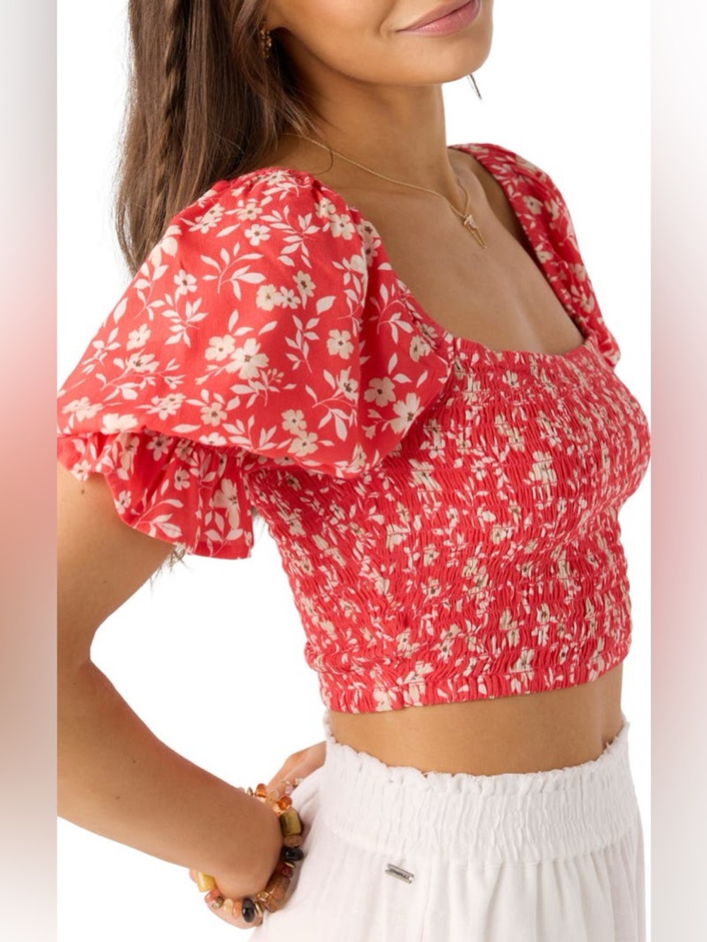 Women's Cayenne O’Neill Lorna Floral Smocked Crop Top